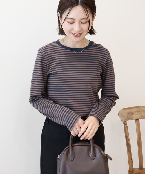 AMERICAN HOLIC（アメリカンホリック）の「クルーネックロングプルオーバー（Tシャツ/カットソー・レディース・ブラック/サックスブルー/オフホワイト/ネイビー/その他7・M/L）」の9枚目の写真