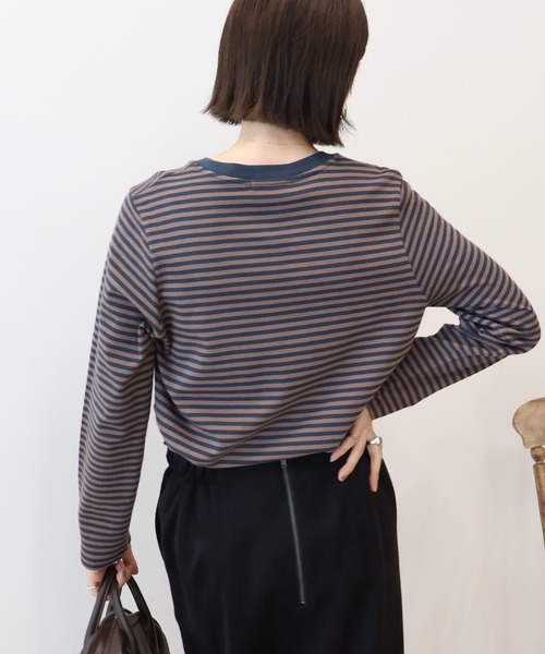 AMERICAN HOLIC（アメリカンホリック）の「クルーネックロングプルオーバー（Tシャツ/カットソー・レディース・ブラック/サックスブルー/オフホワイト/ネイビー/その他7・M/L）」の10枚目の写真