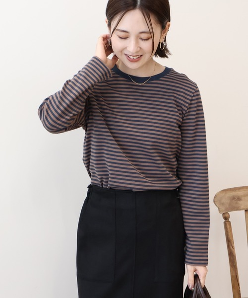 AMERICAN HOLIC（アメリカンホリック）の「クルーネックロングプルオーバー（Tシャツ/カットソー・レディース・ブラック/サックスブルー/オフホワイト/ネイビー/その他7・M/L）」の11枚目の写真