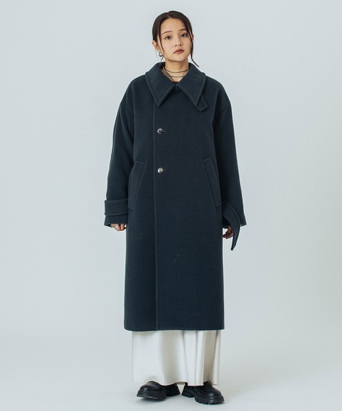 ROSE BUD（ローズバッド）の「STAND FALL COLLAR LONG COAT（その他アウター・レディース・ブラウン/チャコール・S/M）」の3枚目の写真