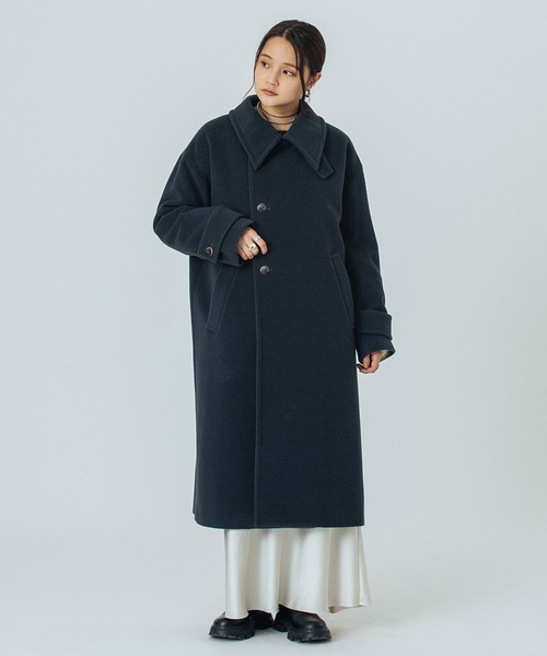 ROSE BUD（ローズバッド）の「STAND FALL COLLAR LONG COAT（その他アウター・レディース・ブラウン/チャコール・S/M）」の4枚目の写真