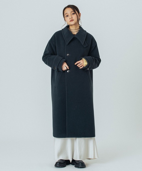 ROSE BUD（ローズバッド）の「STAND FALL COLLAR LONG COAT（その他アウター・レディース・ブラウン/チャコール・S/M）」の5枚目の写真