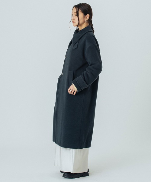 ROSE BUD（ローズバッド）の「STAND FALL COLLAR LONG COAT（その他アウター・レディース・ブラウン/チャコール・S/M）」の8枚目の写真