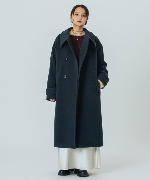 ROSE BUD（ローズバッド）の「STAND FALL COLLAR LONG COAT（その他アウター・レディース・ブラウン/チャコール・S/M）」の12枚目の写真