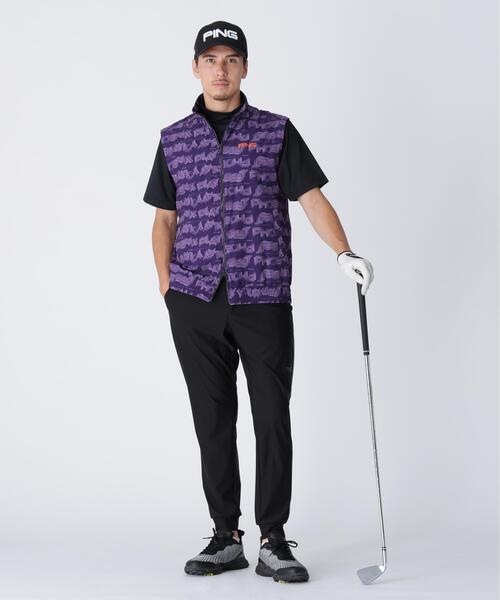 PING(ピン)の「【PING APPAREL】メッシュジャカード半袖ハイネックシャツ <PERFORMANCE> (MENS)(Tシャツ/カットソー・メンズ・ブラック/パープル/グレー/ホワイト・LL/M/L)」の6枚目の写真
