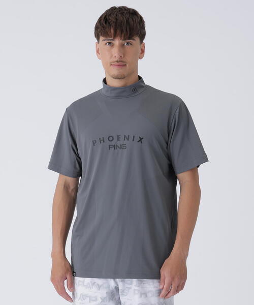PING(ピン)の「【PING APPAREL】メッシュジャカード半袖ハイネックシャツ <PERFORMANCE> (MENS)(Tシャツ/カットソー・メンズ・ブラック/パープル/グレー/ホワイト・LL/M/L)」の3枚目の写真
