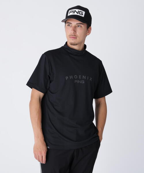 PING(ピン)の「【PING APPAREL】メッシュジャカード半袖ハイネックシャツ <PERFORMANCE> (MENS)(Tシャツ/カットソー・メンズ・ブラック/パープル/グレー/ホワイト・LL/M/L)」の1枚目の写真