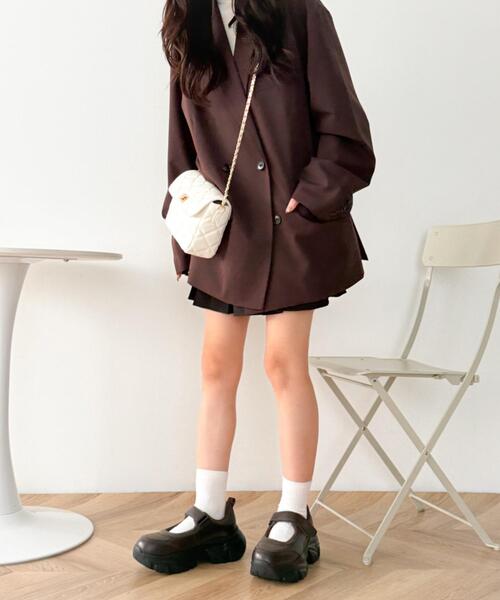 WEGO（ウィゴー）の「WEGO/厚底ベルクロストラップシューズ（スニーカー・レディース・ブラウン/ブラック・SMALL/MEDIUM/LARGE）」の16枚目の写真