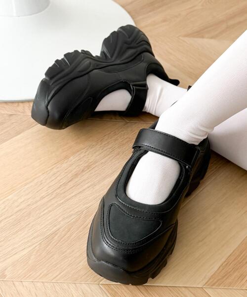 WEGO（ウィゴー）の「WEGO/厚底ベルクロストラップシューズ（スニーカー・レディース・ブラウン/ブラック・SMALL/MEDIUM/LARGE）」の10枚目の写真