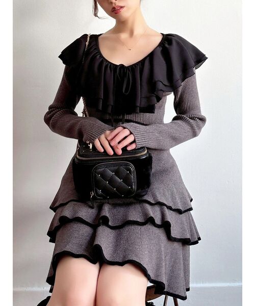 ラッフルデザインミニニットワンピース（ワンピース）｜RESEXXY