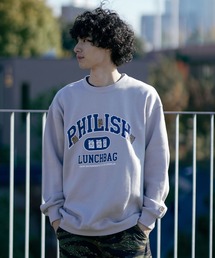 【フィリップ・ランバン/Philip Lumbang】裏起毛リラックスフィット クルーネックスウェット トレーナー ストリート スケート Y2K