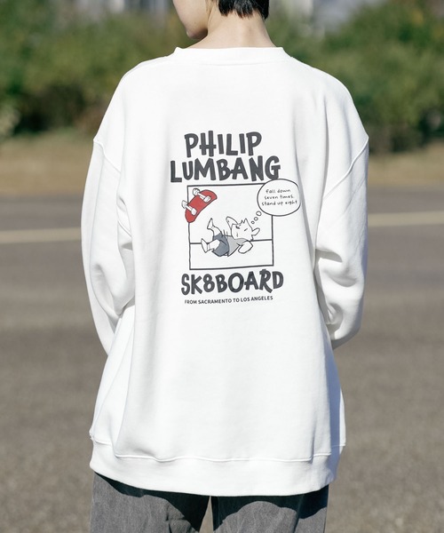 Philip Lumbang(フィリップランバン)の「【フィリップ・ランバン/Philip Lumbang】裏起毛リラックスフィット クルーネックスウェット トレーナー ストリート スケート Y2K(スウェット・メンズ・グレー系その他/グレー系その他2/ホワイト系その他/ブラック系その他2・MEDIUM/X-LARGE/LARGE)」の8枚目の写真