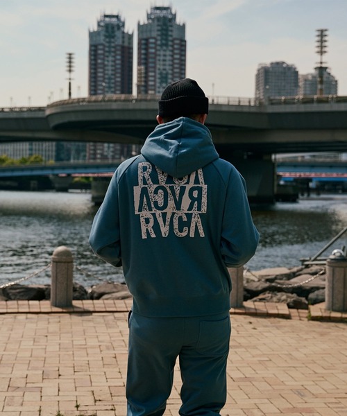 RVCA（ルーカ）の「RVCA メンズ NEW STCK ZIP WRWB HD パーカー 【2025年秋冬モデル】/ルーカボンディングジップアップパーカー・フーディー（パーカー・メンズ・オフホワイト/グリーン系その他/ブラック・LARGE/MEDIUM/SMALL/X-LARGE）」の3枚目の写真