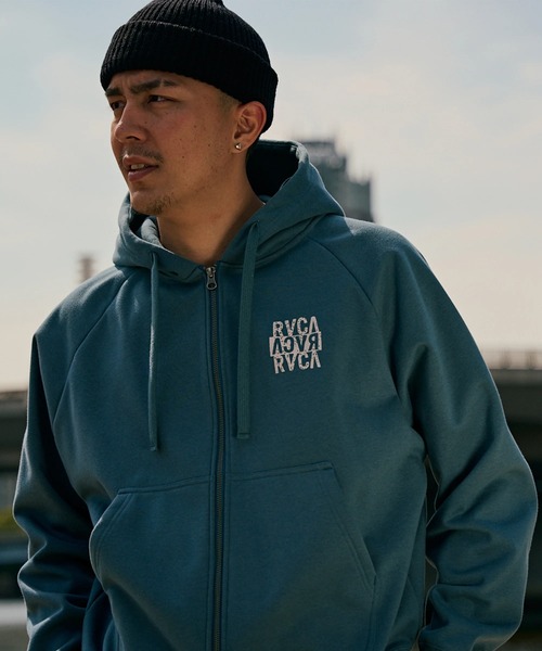RVCA（ルーカ）の「RVCA メンズ NEW STCK ZIP WRWB HD パーカー 【2025年秋冬モデル】/ルーカボンディングジップアップパーカー・フーディー（パーカー・メンズ・オフホワイト/グリーン系その他/ブラック・LARGE/MEDIUM/SMALL/X-LARGE）」の18枚目の写真
