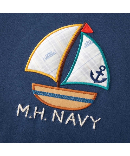 MIKI HOUSE(ミキハウス)の「ヨットモチーフ半袖Tシャツ(Tシャツ/カットソー・キッズ・ネイビー/ホワイト・80cm/130cm/120cm/100cm/110cm/90cm)」の3枚目の写真