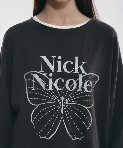 NICK&NICOLE(ニックアンドニコール)の「BUTTERFLY SIGNATURE LS TOP_CHARCOAL SILVER(Tシャツ/カットソー・レディース・その他・FREE)」の2枚目の写真