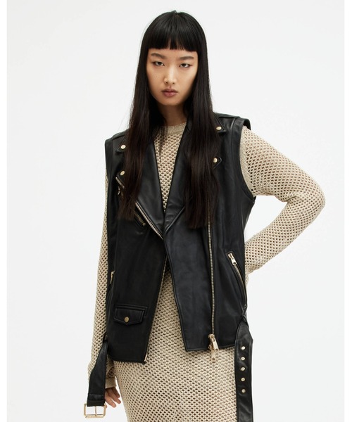 【レザーフェアノベルティ付】BILLIE LEATHER OVERSIZED BIKER GILET | BILLIE レザー オーバーサイズ バイカー ジレ