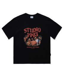 1993STUDIO（1993スタジオ）の「ウェーブスタジオグラフィックTシャツ_ブラック（Tシャツ/カットソー）」