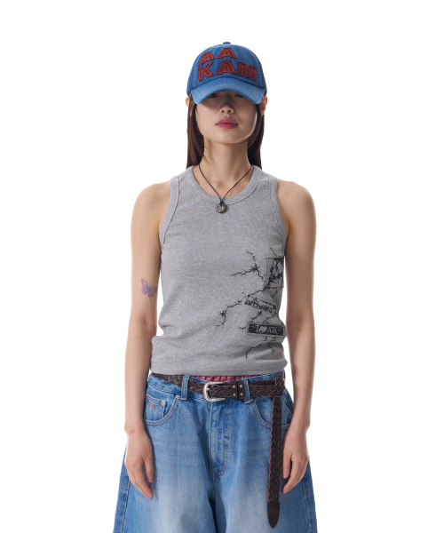 AAKAM(アーカム)の「Thorn Patch Sleeveless (Gray)(Tシャツ/カットソー・レディース・その他・1/2)」の2枚目の写真