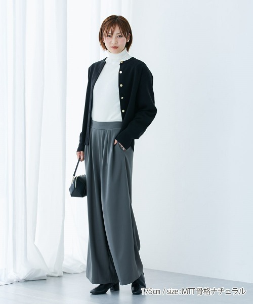 slattgir(スラットジール)の「高身長 【スラモコラボ企画】タックワイドパンツ(トールサイズ)(その他パンツ・レディース・キナリ/グレー・TLL/TL/TM/T3L)」の7枚目の写真