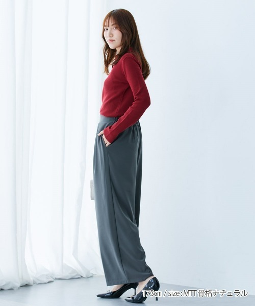 slattgir(スラットジール)の「高身長 【スラモコラボ企画】タックワイドパンツ(トールサイズ)(その他パンツ・レディース・キナリ/グレー・TLL/TL/TM/T3L)」の10枚目の写真