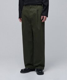 ツーピンタックワイドチノパンツ [カーキ]