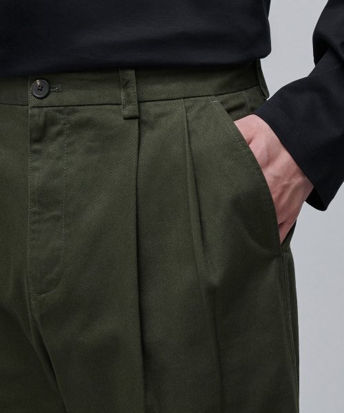 MUSINSA STANDARD（ムシンサスタンダード）の「ツーピンタックワイドチノパンツ [カーキ]（その他パンツ・メンズ・その他・31/33/26/27/28/29/38/42/36/34/32/30/40）」の5枚目の写真