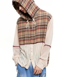 RSSC（アールエスエスシー）の「KNIT MIXED CHECK HOOD - BEIGE（パーカー）」