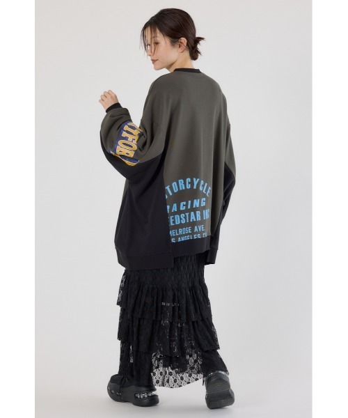 RODEO CROWNS WIDE BOWL(ロデオクラウンズワイドボウル)の「リメイクビッグトップス(スウェット・レディース・杢グレー/ブラック/ネイビー・FREE)」の16枚目の写真