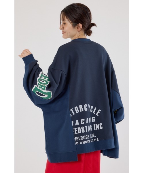 RODEO CROWNS WIDE BOWL(ロデオクラウンズワイドボウル)の「リメイクビッグトップス(スウェット・レディース・杢グレー/ブラック/ネイビー・FREE)」の6枚目の写真