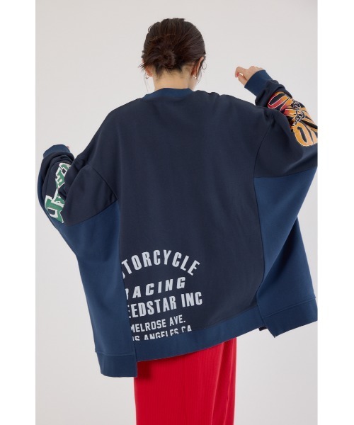 RODEO CROWNS WIDE BOWL(ロデオクラウンズワイドボウル)の「リメイクビッグトップス(スウェット・レディース・杢グレー/ブラック/ネイビー・FREE)」の7枚目の写真
