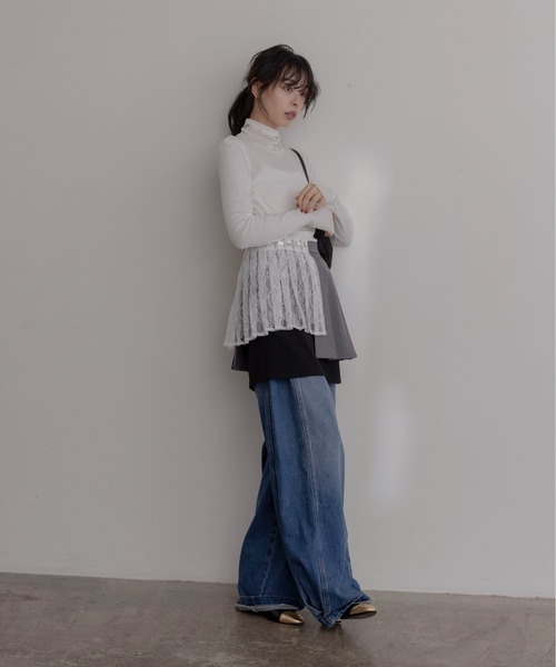 Eimee Law（エイミーロウ）の「プリーツレイヤード3TEXミニスカート（スカート・レディース・グレー/ブラウン/レッド・MEDIUM）」の8枚目の写真