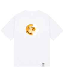 [ユニセックス]ドットスマイルフラワーミックス半袖Tシャツ_ホワイト