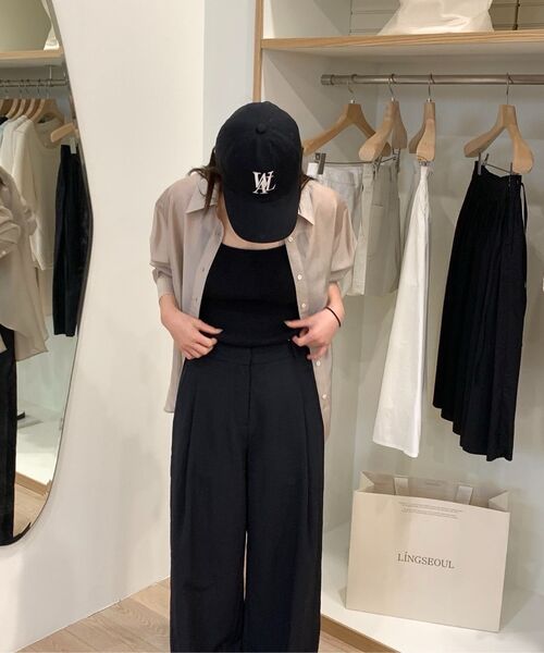 LINGSEOUL(リングソウル)の「summer cooling pintuck slacks-black(その他パンツ・レディース・その他・MEDIUM/SMALL)」の2枚目の写真