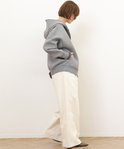 JOURNAL STANDARD relume（ジャーナルスタンダード　レリューム）の「《WEB限定追加3》フーディーブルゾン（パーカー・レディース・チャコールグレー/アイボリー/スミクロ・FREE）」の19枚目の写真