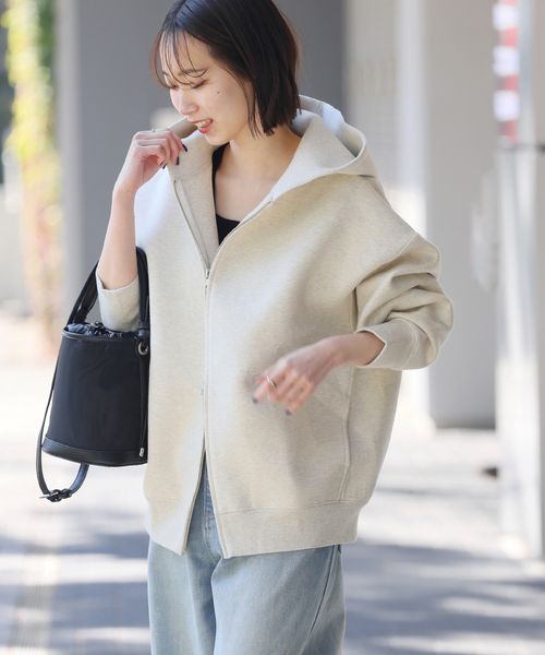 JOURNAL STANDARD relume（ジャーナルスタンダード　レリューム）の「《WEB限定追加3》フーディーブルゾン（パーカー・レディース・チャコールグレー/アイボリー/スミクロ・FREE）」の22枚目の写真