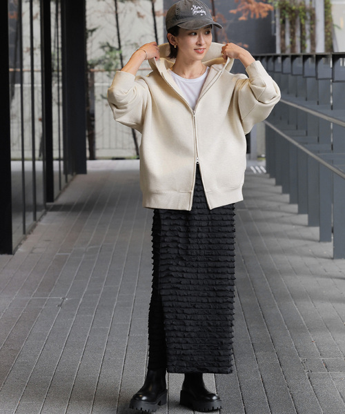 JOURNAL STANDARD relume（ジャーナルスタンダード　レリューム）の「《WEB限定追加3》フーディーブルゾン（パーカー・レディース・チャコールグレー/アイボリー/スミクロ・FREE）」の20枚目の写真