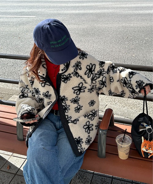 PILIT（ピリット）の「【リバーシブル】花柄ボアブルゾン（ブルゾン