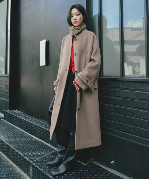 ARTID(アルティーダ)の「カシミヤオーバーサイズロングコート_BROWN(トレンチコート・レディース・ブラウン・SMALL/MEDIUM)」の6枚目の写真