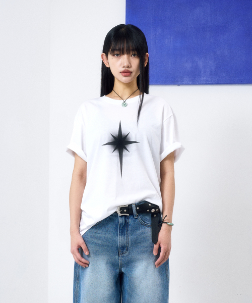 IUGAMAKARAS(イウガマカラス)の「Sprayed Half Top (White)(Tシャツ/カットソー・レディース・その他・1/3)」の4枚目の写真