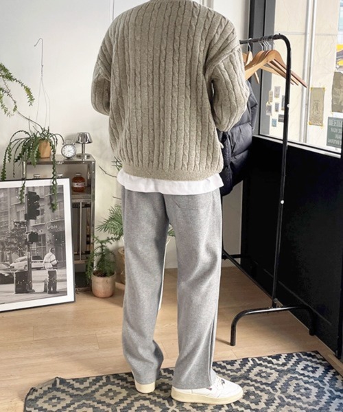 NOWLE(ノウル)の「【NOWLE】ケーブル編み ヘンリーネック プルオーバー ニット(ニット/セーター・メンズ・サンドグレー/ブラック/ネイビー・LARGE/MEDIUM)」の16枚目の写真