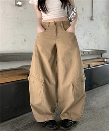 ゆったりサイズ　ワイドシルエットカーゴパンツ