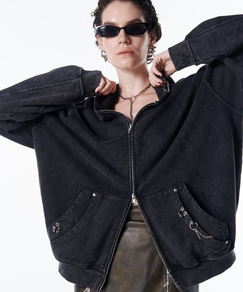 JOSE MOON(ジョゼムーン)の「EARRING HOODIE/イアリングフーディー(パーカー・レディース・グレー/ブラック/ブラウン・FREE)」の18枚目の写真