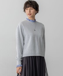 クリアコットンテリー ストライプフリル スウェット