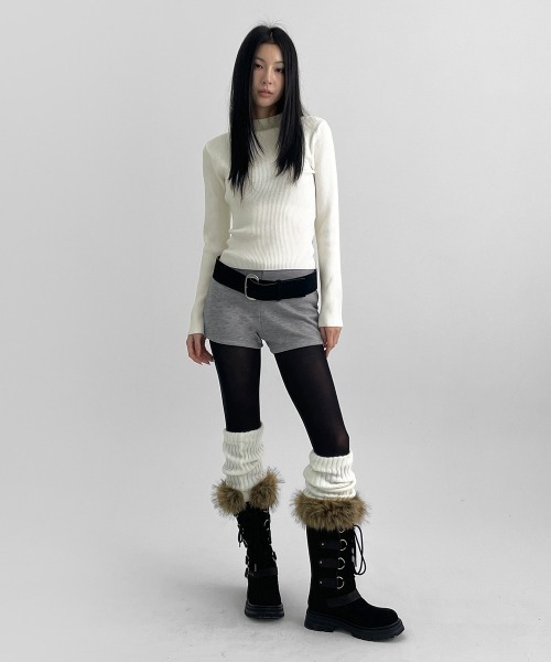 BLACKUP（ブラックアップ）の「[MADE] エルバインリブハーフネックニット（ニット/セーター・レディース・ブラック/ブラウン/アイボリー・FREE）」の15枚目の写真