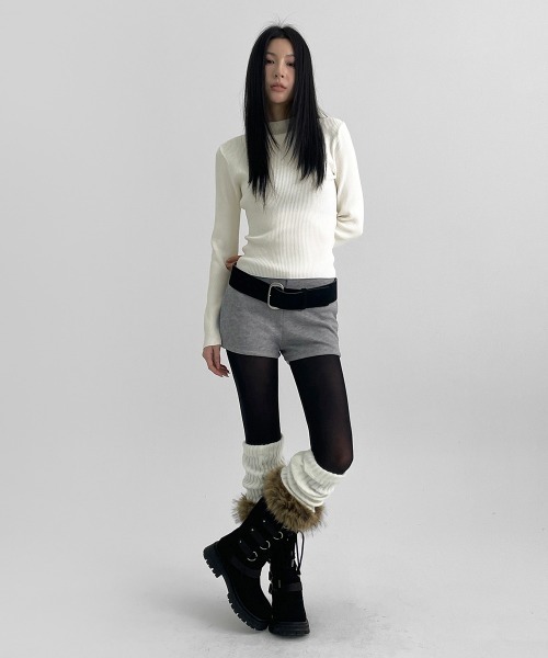 BLACKUP（ブラックアップ）の「[MADE] エルバインリブハーフネックニット（ニット/セーター・レディース・ブラック/ブラウン/アイボリー・FREE）」の16枚目の写真