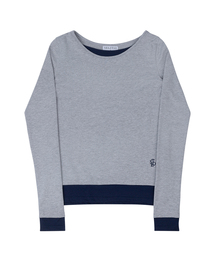 配色レイヤードロングスリーブTシャツグレー