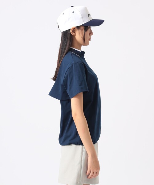 BEAMS GOLF(ビームスゴルフ)の「ORANGE LABEL / プライムフレックス(R)リラックス モックネック シャツ(Tシャツ/カットソー・レディース・ネイビー/ホワイト/オリーブ・SMALL/LARGE/MEDIUM)」の17枚目の写真