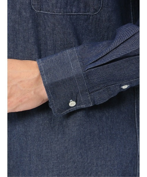 m.f.editorial（エムエフエディトリアル）の「【綿100% デニム】カンタベリーウッド/CANTERBURY WOOD レギュラーカラー長袖シャツ（シャツ/ブラウス・メンズ・ネイビー/ブルー・LARGE/X-LARGE/MEDIUM）」の20枚目の写真