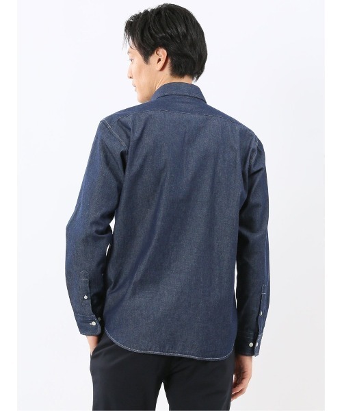 m.f.editorial（エムエフエディトリアル）の「【綿100% デニム】カンタベリーウッド/CANTERBURY WOOD レギュラーカラー長袖シャツ（シャツ/ブラウス・メンズ・ネイビー/ブルー・LARGE/X-LARGE/MEDIUM）」の17枚目の写真